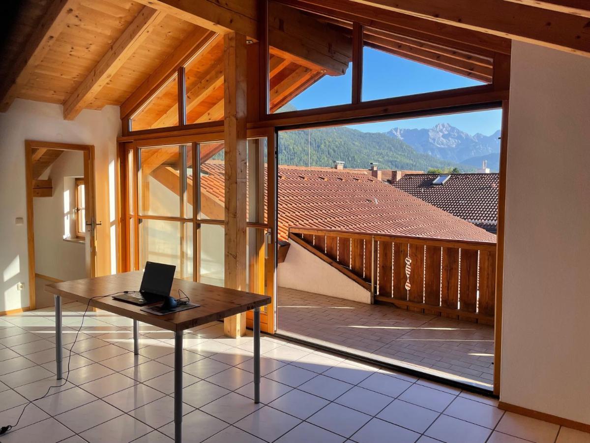 Dachgeschosswohnung Mit Traumhaftem Zugspitzblick Bei Garmisch Farchant Buitenkant foto